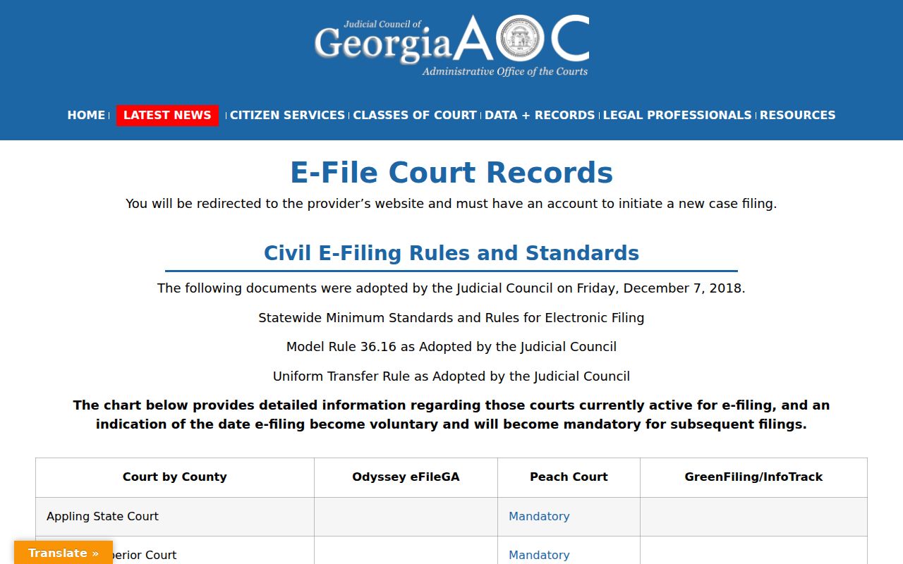 Banks County civil court docket PeachCourt filing source