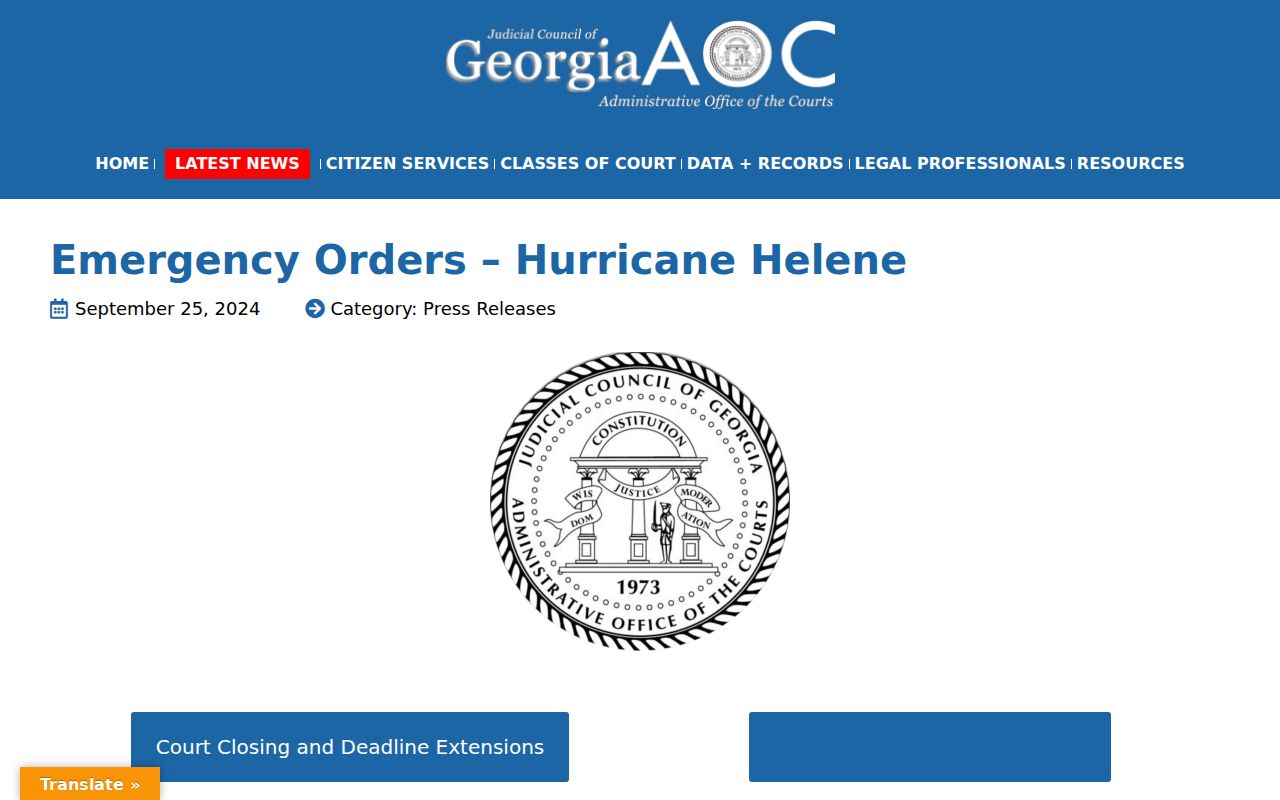 Georgia Courts emergency orders information used for Banks County scheduling checks