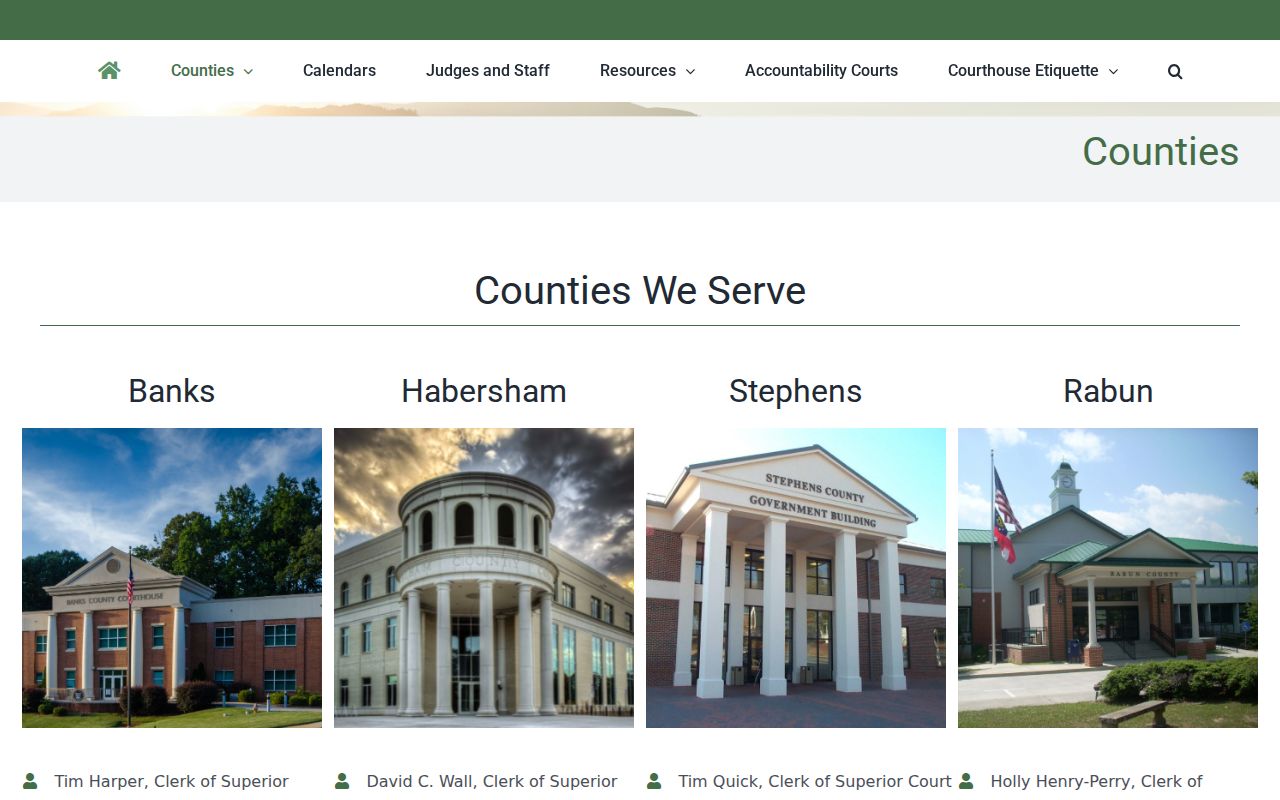 Mountain Judicial Circuit Banks County court contact page