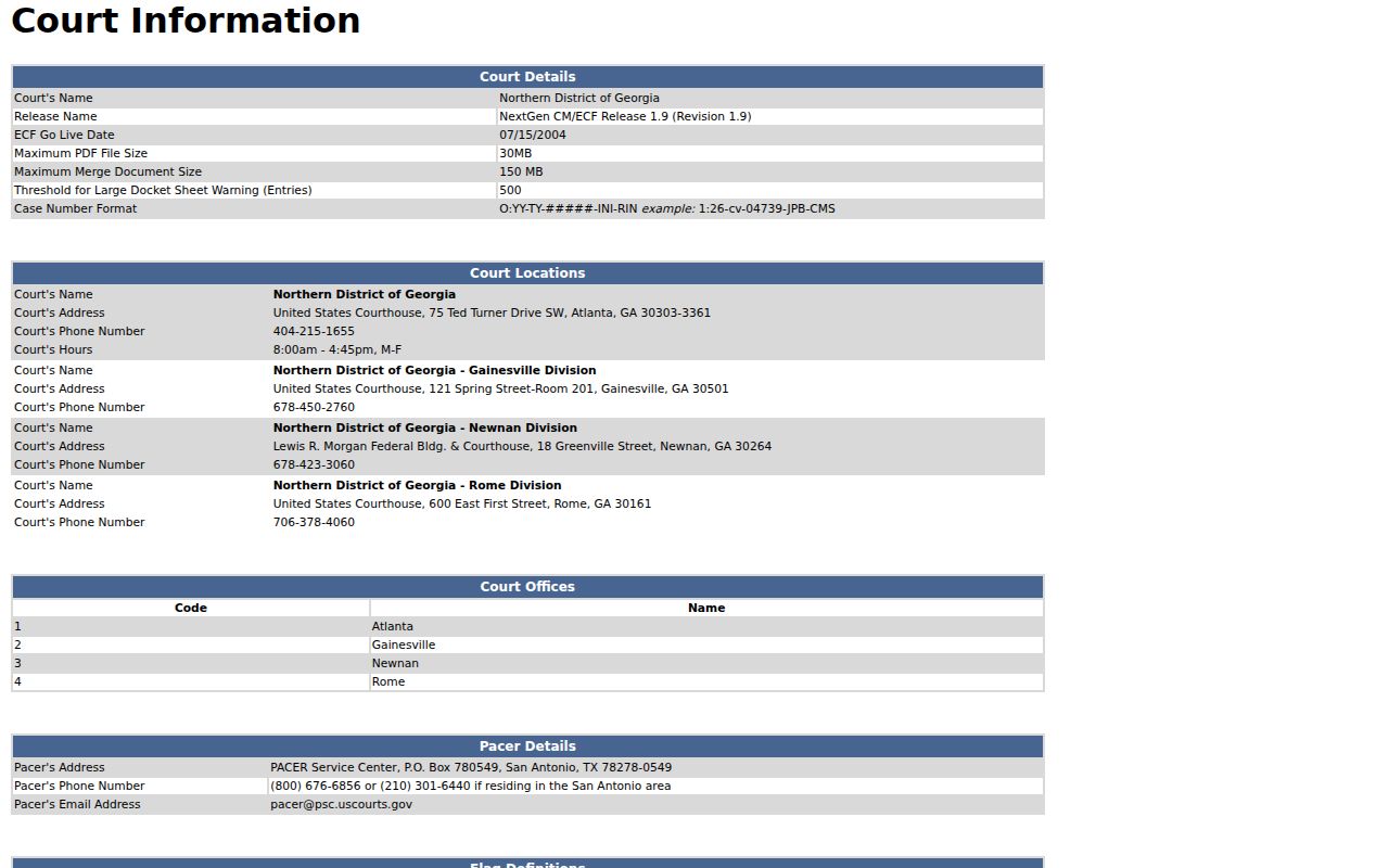 Banks County criminal docket federal CM ECF source