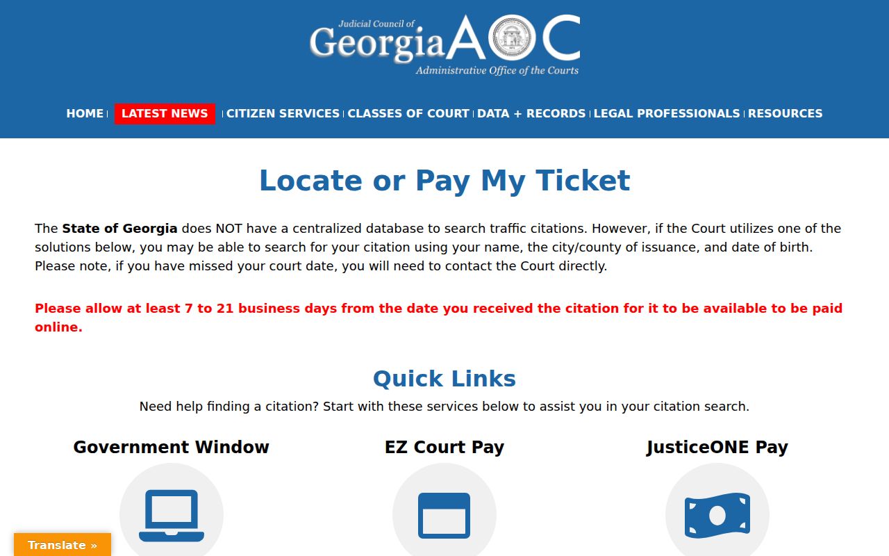 Georgia locator for Banks County traffic court records