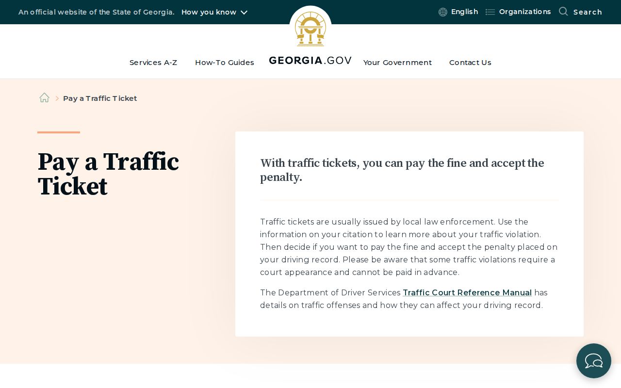 Official payment and contest process for Banks County traffic court